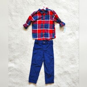 NWT Carters Toddler Boy Holiday Christmas classic Outfit Set shirt pants Size 2t